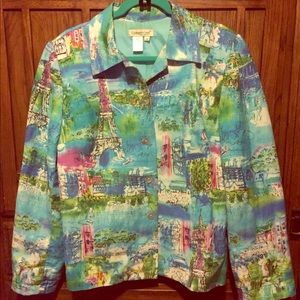 Coldwater Creek Jacket in Paris print